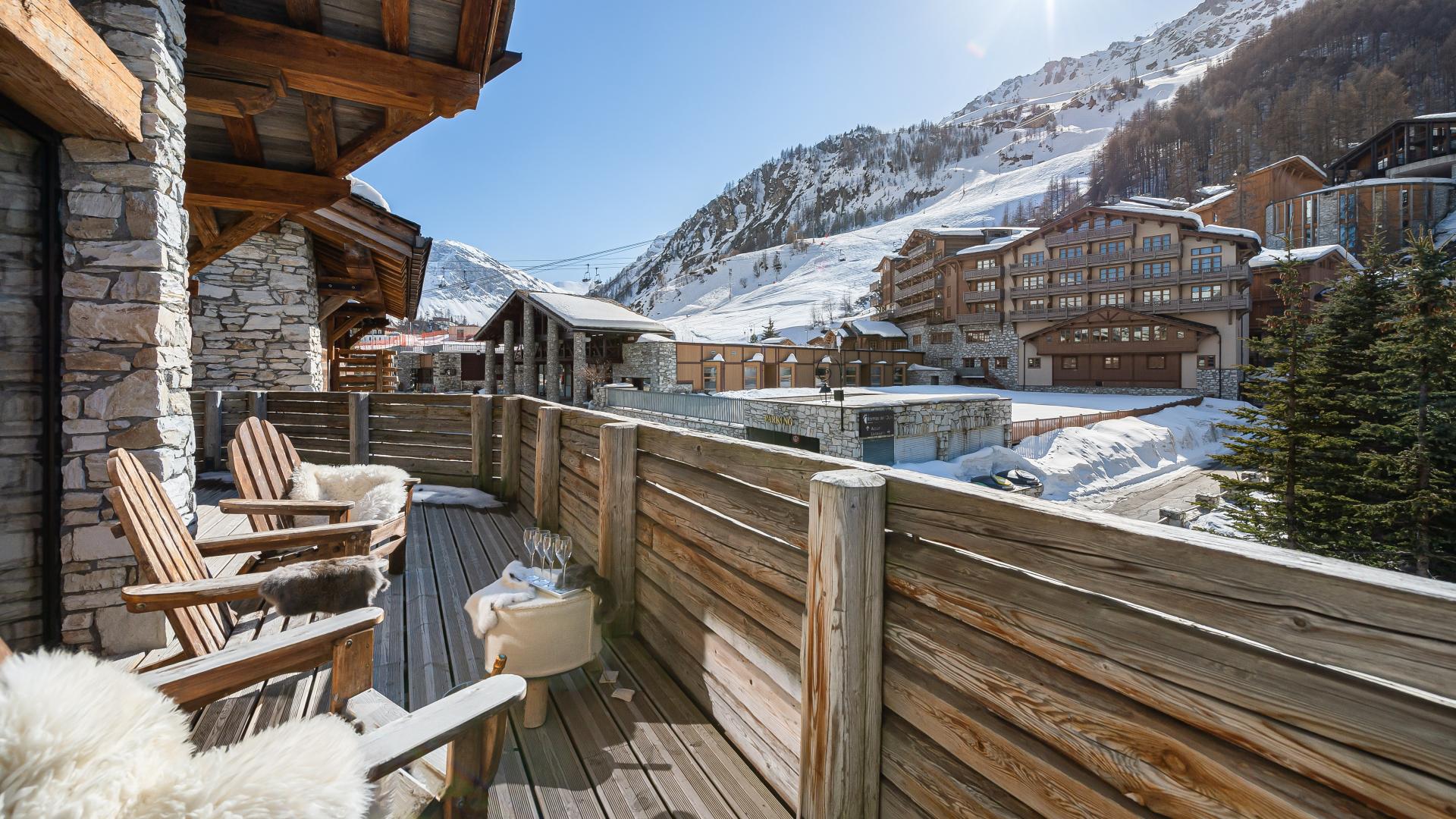 Chalet Face - Location chalets Covarel - Val d'Isère Alpes - France – terasse